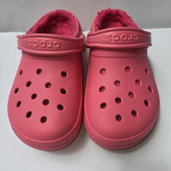 Crocs Adult Classic Pink Clogs Mules Lined Women 7 Men 5 Unisex Comfort Slides - Picture 3 of 11
